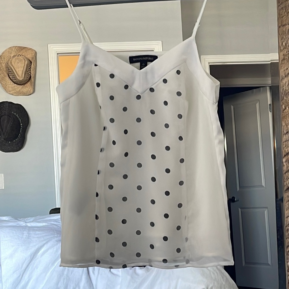 Banana Republic Polka Dot Blouse Tank Adjustable Straps